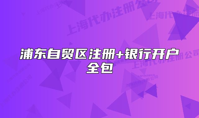 浦东自贸区注册+银行开户全包