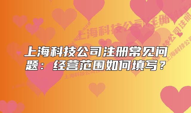 上海科技公司注册常见问题:经营范围如何填写?
