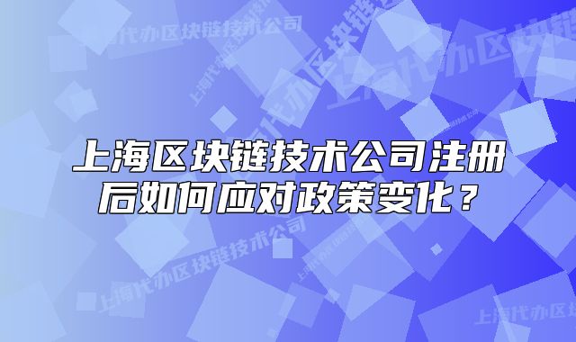 上海区块链技术公司注册后如何应对政策变化?