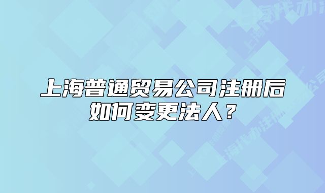 上海普通贸易公司注册后如何变更法人?
