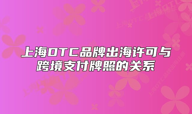 上海DTC品牌出海许可与跨境支付牌照的关系