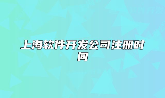 上海软件开发公司注册时间