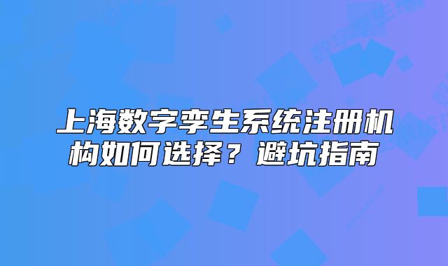 上海数字孪生系统注册机构如何选择?避坑指南