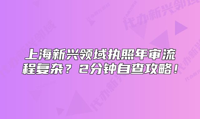 上海新兴领域执照年审流程复杂?2分钟自查攻略!