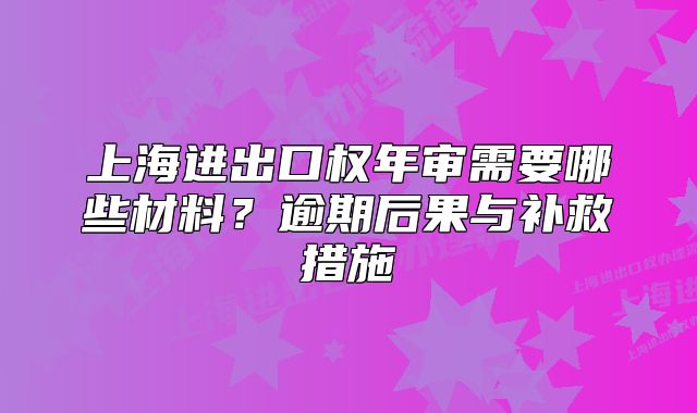 上海进出口权年审需要哪些材料？逾期后果与补救措施