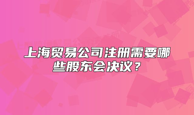 上海贸易公司注册需要哪些股东会决议?