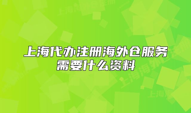 上海代办注册海外仓服务需要什么资料