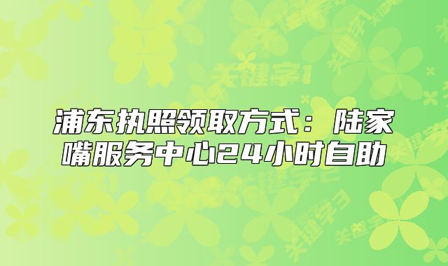 浦东执照领取方式:陆家嘴服务中心24小时自助