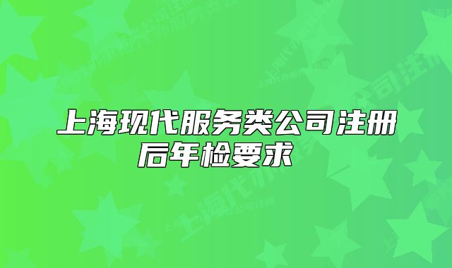 上海现代服务类公司注册后年检要求