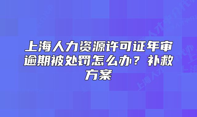 上海人力资源许可证年审逾期被处罚怎么办?补救方案
