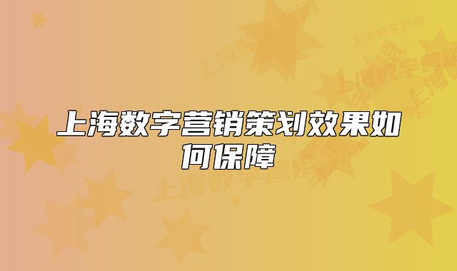 上海数字营销策划效果如何保障