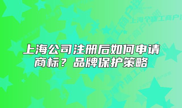 上海公司注册后如何申请商标?品牌保护策略
