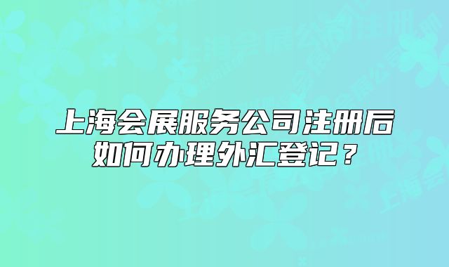 上海会展服务公司注册后如何办理外汇登记?
