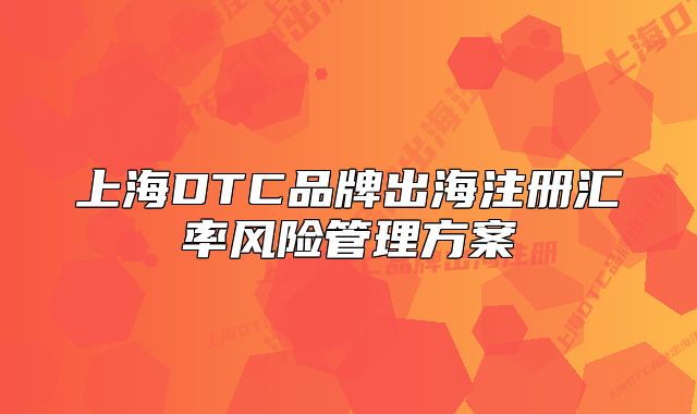 上海DTC品牌出海注册汇率风险管理方案