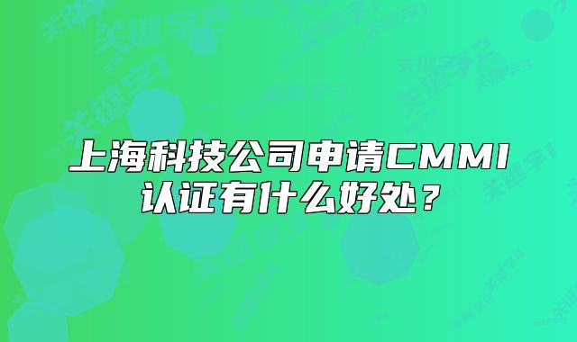 上海科技公司申请CMMI认证有什么好处?