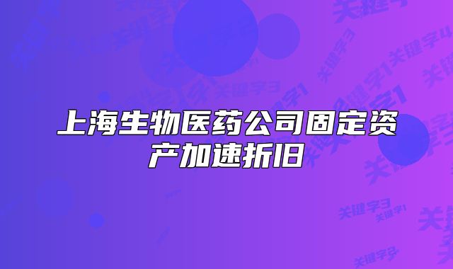上海生物医药公司固定资产加速折旧