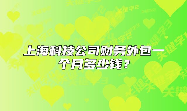 上海科技公司财务外包一个月多少钱？