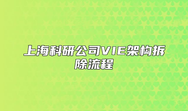 上海科研公司VIE架构拆除流程