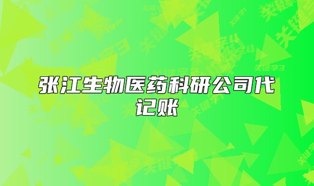 张江生物医药科研公司代记账