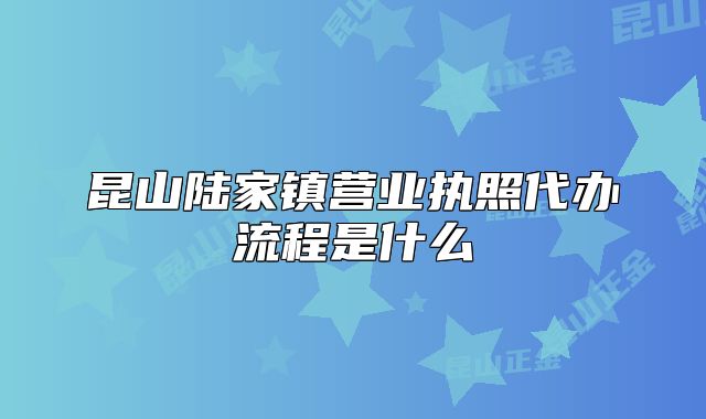 昆山陆家镇营业执照代办流程是什么
