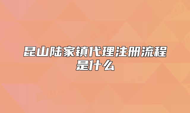 昆山陆家镇代理注册流程是什么